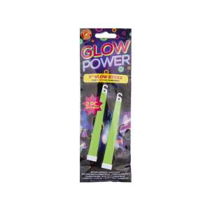 Glow Power 6" világító rudak, 2 darabos csomag, zöld - Vicces ajándék