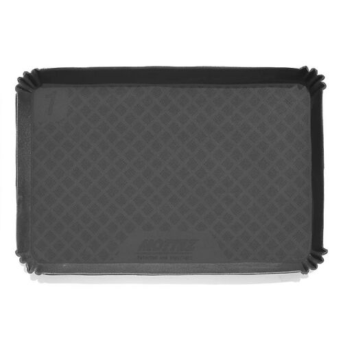 Mottez PVC csomagtértálca 65x90 cm, magas peremmel és csúszásgátló mintázattal, fekete színben, Mottez logóval, autó csomagtér védelmére - Csomagtértálca
