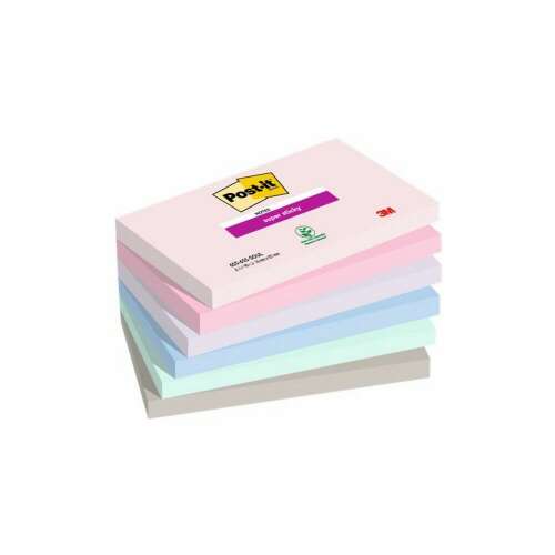 3M Post-it Super Sticky Soulful Notes, 76x127 mm, 6x90 sheets, assorted colors