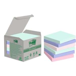 3M Post-it® Notes, 76x76 mm, 6x100 sheets, assorted pastel colors, recycled paper, environmentally friendly - Notepad