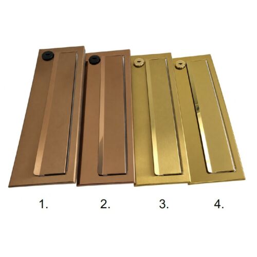 Modulos postaláda egység RAL + mosadz / meď, RAL9005  fekete 95 mm Sárga réz Matt Z37, szélesség 370mm 175669673 - Postaláda