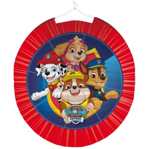 Okrągła papierowa lampion Paw Patrol o średnicy 25 cm z Chase'em, Skye, Marshallem i Rubblem