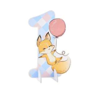 Tischdekoration mit Fuchs und Ballon für den 1. Geburtstag, Nummer 1 - Partydeko