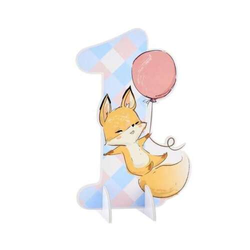Декорация за маса с лисица и балон за 1-ви рожден ден, номер 1