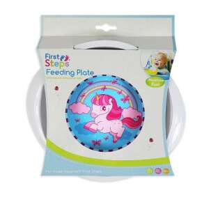 First Steps Fütterungsplatte mit Einhorn, BPA-frei, mikrowellengeeignet und spülmaschinenfest, für Babys ab 12 Monaten - Teller für Kinder