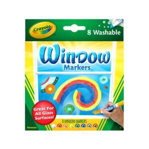 Crayola Fenstermarker 8er Pack, abwaschbar, ungiftig, ideal für alle Glasoberflächen - Zeichengeräte