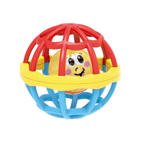 Csörgő labda baba számára, színes, kisebb golyóval belül, hogy a babák megfogják és rázzák