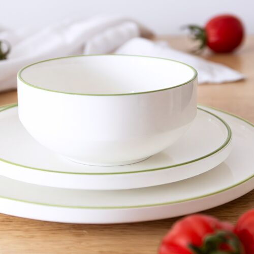 DUKA DUVE reggeliző tányér, zöld szegéllyel, 21 cm 175690792 - Tányér