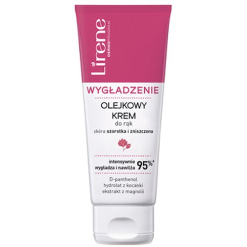 Lirene Simító kézkrém, 75 ml-es tubus, D-panthenollal, olasz szalmagyopár hidroláttal és magnólia kivonattal érdes és sérült bőrre, 95% simító és hidratáló hatás - Kézápoló krém