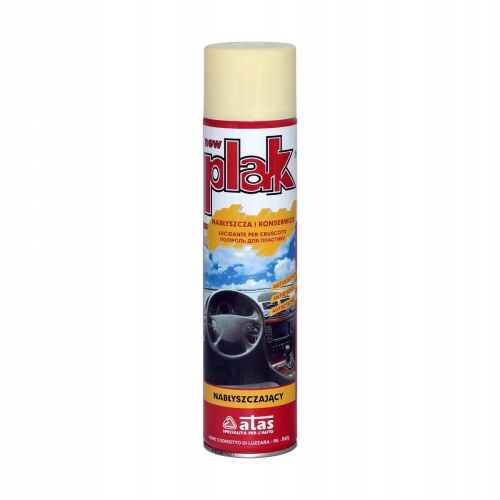 Vanilla fényes poszter kárpitápoláshoz, Plak márkájú, 400ml-es autóbelső ápoló spray antisztatikus és UV védelemmel - Műszerfalápoló