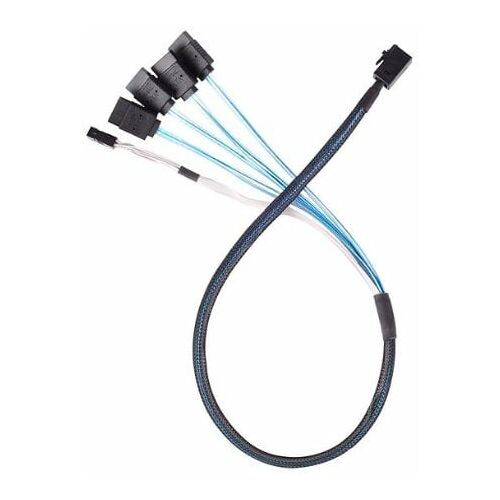 Adapterkábel, mini-SAS SFF 8643 > 4x SATA (világoskék, 60cm) 175703530 - SAS kábel