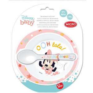 Disney Minnie baba micro mélytányér + kanál szett 45553832 Gyerek tányér, evőeszköz, étkészlet