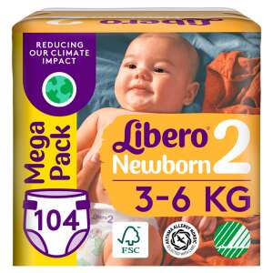 Libero Newborn Mega Pack Nadrágpelenka 3-6kg Mini 2 (104db) 87862144 "-6kg;-9kg"  Pelenka - 2 - Mini