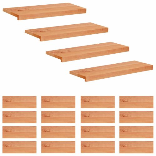 vidaXL Lépcsőszőnyegek 20 db 80 x 25 x 2 cm Lakk Tömör bükkfa