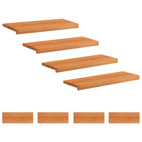vidaXL Lépcsőszőnyegek 8 db 70 x 30 x 2 cm Világos Barna Tömör bükkfa
