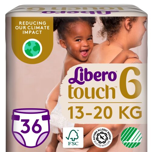Libero Touch Junior Rozmiar 6 Pieluchomajtki dla Dzieci 13-20kg, 36 Sztuk