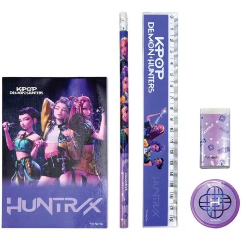 K-POP Démonvadászok írószer szett 5 db-os (vonalzó, ceruza, notesz, radír, hegyező) 175829712 - Írószer