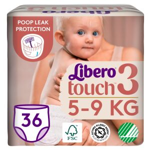 Libero Touch 3-as méret (5-9kg) Midi Bugyipelenka, 36 darabos csomag - Pelenka