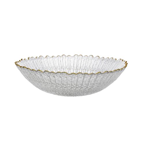 VERA ÜVEG TÁL ARANY PEREMMEL 20CM 175855459 - Tál