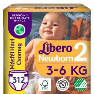 Libero Newborn másfél havi Pelenkacsomag 3-6kg Mini 2 (312db) 45558505 "-6kg;-9kg"  Pelenkák - 2 - Mini