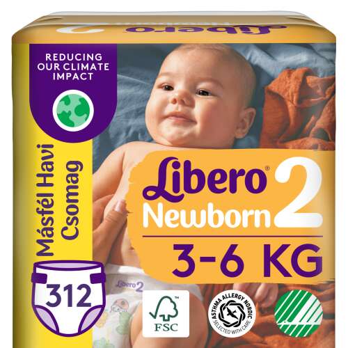 Libero Newborn másfél havi Pelenkacsomag 3-6kg Mini 2 (312db)