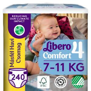 Libero Comfort másfél havi Pelenkacsomag 7-11kg Maxi 4 (240db) 45558563 "-14kg;-18kg"  Pelenka
