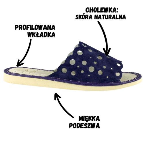 Lila női papucs, kényelmes velúr bőr papucs nőknek 39 175869549 - Női lábbeli