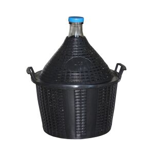 5 litrový sklenený demižón s plastovým košom - Varenie vína a brandy