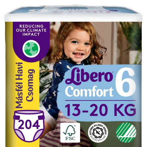 Libero Comfort pachet de scutece de o lună și jumătate 13-20 kg Junior 6 (204 bucăți)