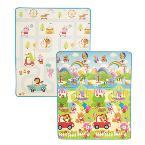 Zopa play Szivacsszőnyeg 180x200 cm - Vidámpark mintás, megfordítható játszószőnyeg