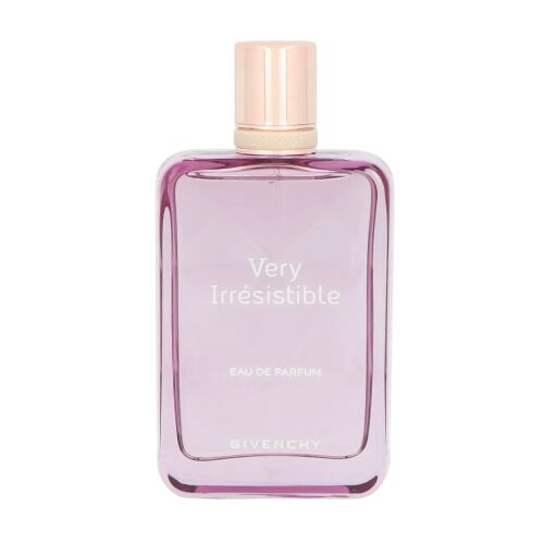 Givenchy Very Irresistible Eau de Parfum nőknek, 80ml teszter üveg rózsaszín folyadékkal és rózsaarany kupakkal fehér háttér előtt 