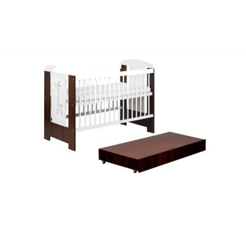 Little GIRAFFE fa babaágy fiókkal, Wenge színben 175898571 - Kiságy és bölcső