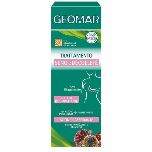 GEOMAR Feszesítő Krém Algával, 150ml mellre és dekoltázsra, 95% természetes összetevővel, hialuronsavval és vörös algával, anti-relaxáló hatás, a bőr rugalmasságáért és feszességéért - Testápoló krém