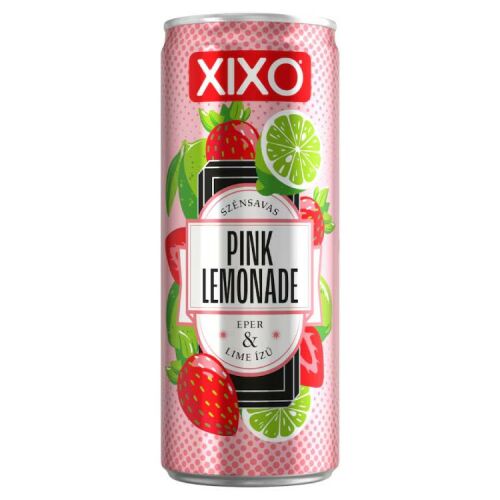 XIXO Pink Lemonade eper és lime ízű szénsavas üdítőital 250ml-es dobozban - Ital