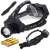 Bailong T70-P70 headlamp with CREE XHP70 LED and power bank, includes 3 batteries, USB cable, and packaging