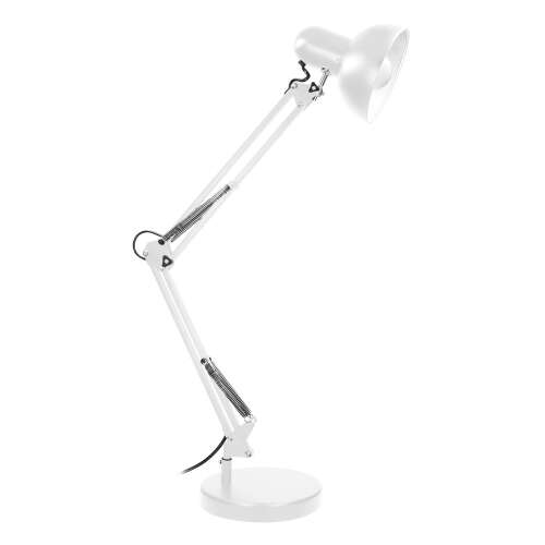 Weiße DEON Schreibtischlampe mit verstellbarem Arm und Schirm, perfekt für das Homeoffice oder das Arbeitszimmer