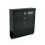 Black metal mailbox with modern design and address label