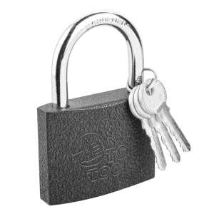 Lakat 75 mm, 2 golyó, öntöttvas, 2 kulccsal, fekete, Lakat Tools márka - Padlock