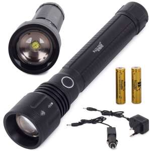 Bailong P58 Taktická policajná baterka LED (Cree XHP50) so zoom funkciou, 2 x 26650 nabíjateľné batérie, nabíjačka, nabíjačka do auta - Baterky a čelovky