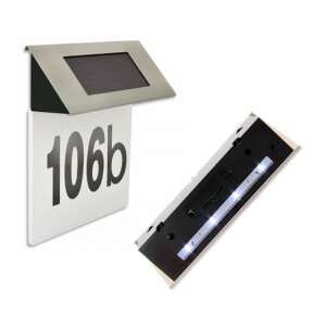 Solar powered house number sign with LED lights, AG216 Solar xline - House Number Plate