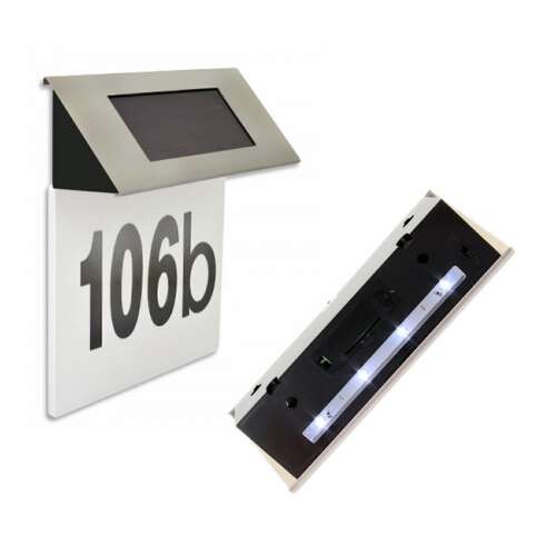 Solar powered house number sign with LED lights, AG216 Solar xline