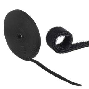 Maclean MCTV-542A čierny káblový viazací pás s suchým zipsom, šírka 20 mm, dĺžka 15,3 m - Organizéry káblov