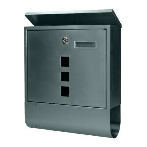 HAITI Briefkasten aus verzinktem Stahl mit Zeitungsfach, Fenstern und Kartenhalter, 33,5X30,5X9,5cm, anthrazit 45573635 - Malatec