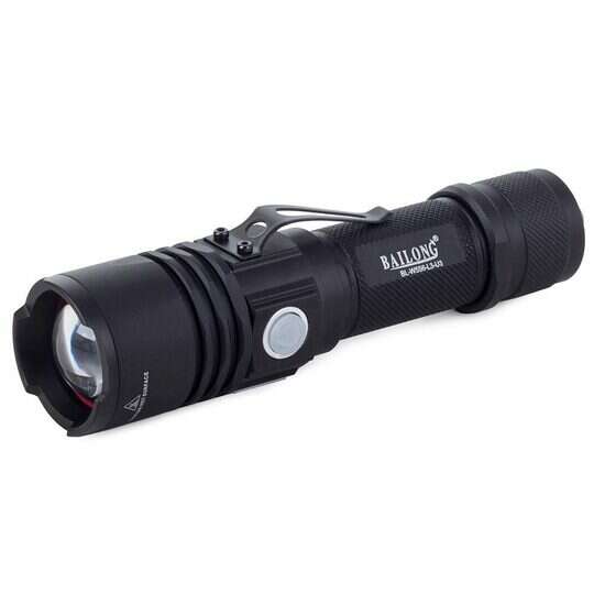 Bailong Military Rechargeable LED Flashlight (CREE USB XM-L3-U3 W556)