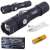 Bailong W556 tactical flashlight with zoom, USB charging, battery, and accessories