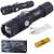 Bailong W556 tactical flashlight with zoom, USB charging, battery, and accessories