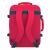 CabinZero Classic 44L Miami magenta utazó hátizsák hátulról, párnázott állítható vállpántokkal fehér háttérrel