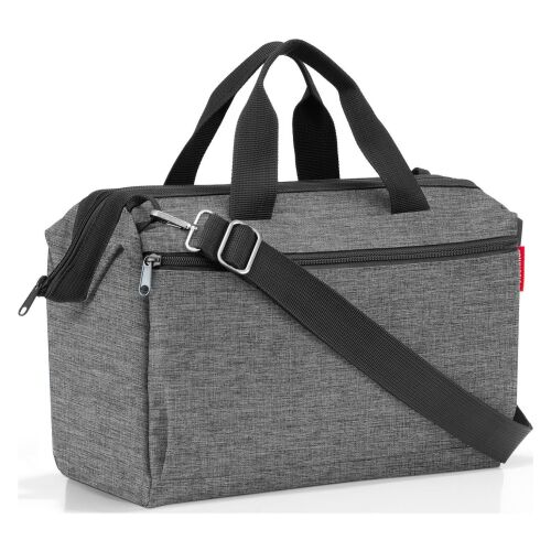 Reisenthel Allrounder S Pocket Twist Silver utazótáska vállpánttal, ferde nézet - Utazótáska