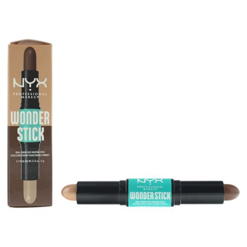NYX Wonder Stick Duo kontúr és highlighter stift, 4g, csomagolással, fehér háttérrel - Bronzosító