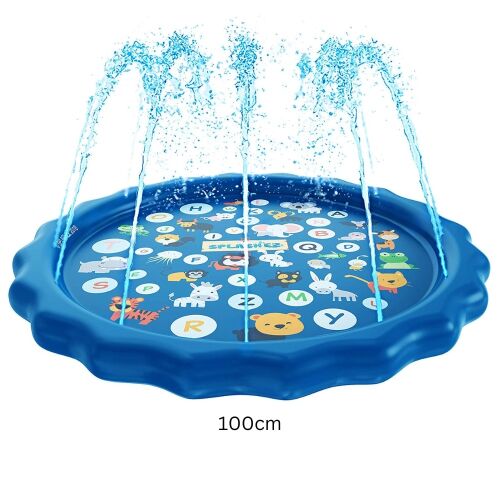 Macvi® víztakaró típusú medence, 100 cm, kék, strapabíró PVC, vízcső-csatlakozással, szabadtéri játékhoz